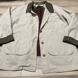 Vintage Canvas Jacket Men's‎ Large Blanket Lined Corduroy Collar Brown